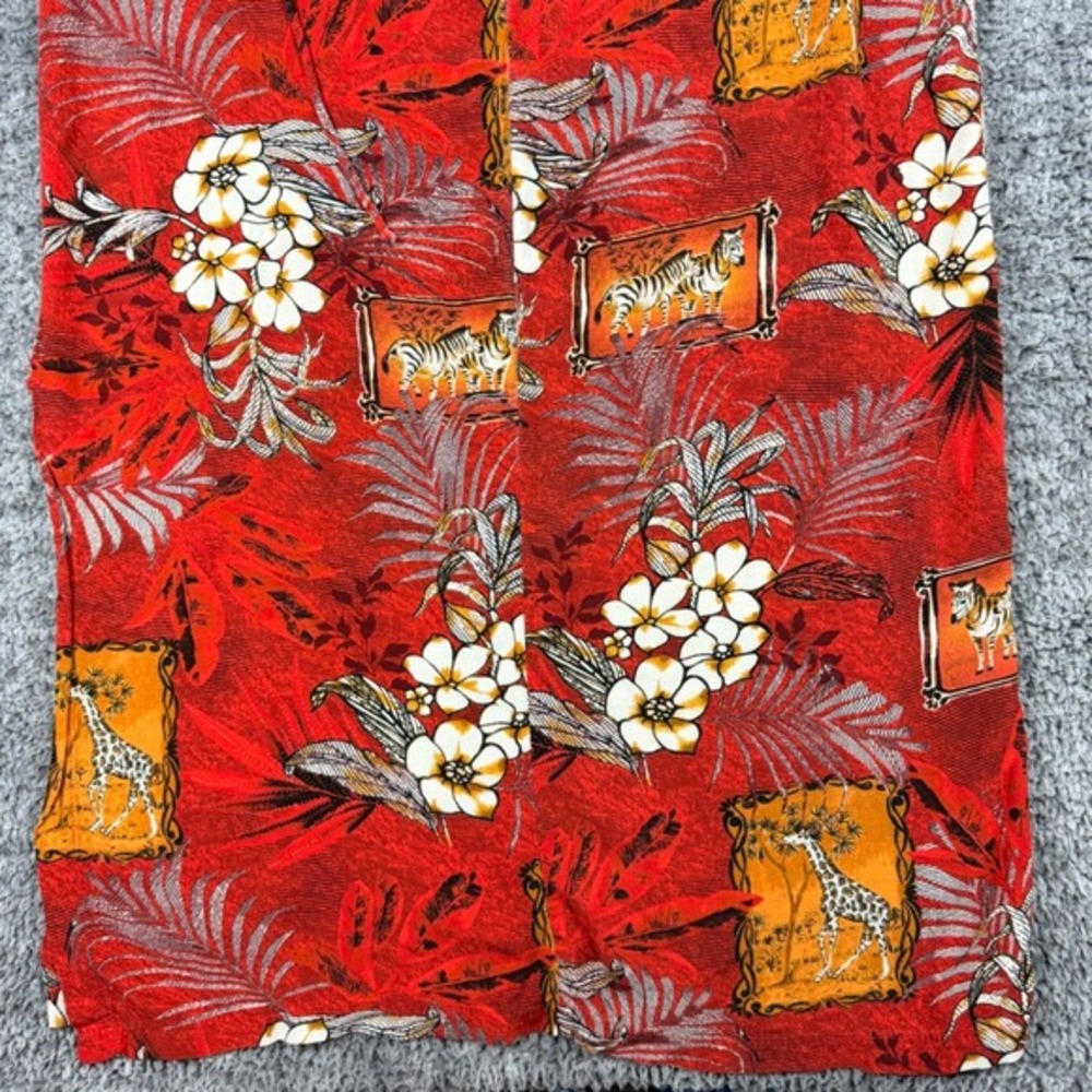 California Krush Women's 1X Red Safari Rayon Maxi Dress Giraffe Zebra Summer USA - Picture 11 of 16